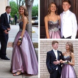 spaghetti strap prom dress